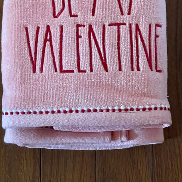 New Rae Dunn by Magenta Pink Be My Valentine Hand Towel Set - Picture 3 of 10